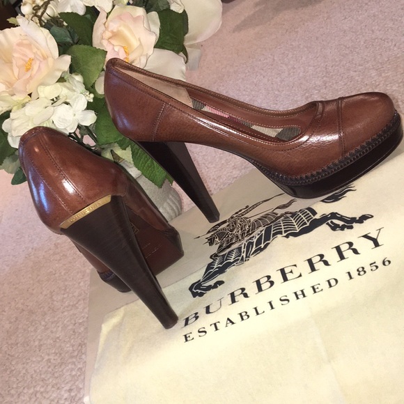 Burberry Women’s Brown Platform Heels 36.5 - Picture 1 of 3